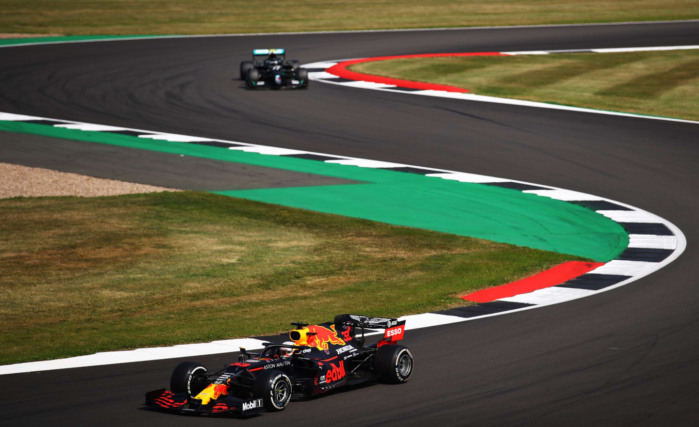 NORTHAMPTON, ENGLAND - AUGUST 09: Max Verstappen of the Netherlands driving the (33) Aston Martin