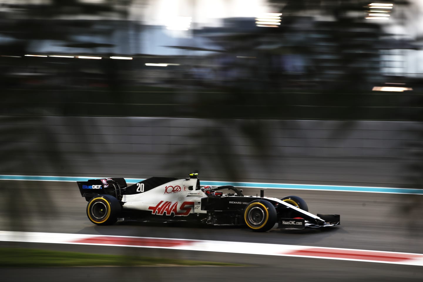 ABU DHABI, UNITED ARAB EMIRATES - DECEMBER 11: Kevin Magnussen of Denmark driving the (20) Haas F1 Team VF-20 Ferrari on track during practice ahead of the F1 Grand Prix of Abu Dhabi at Yas Marina Circuit on December 11, 2020 in Abu Dhabi, United Arab Emirates. (Photo by Hamad I Mohammed - Pool/Getty Images)