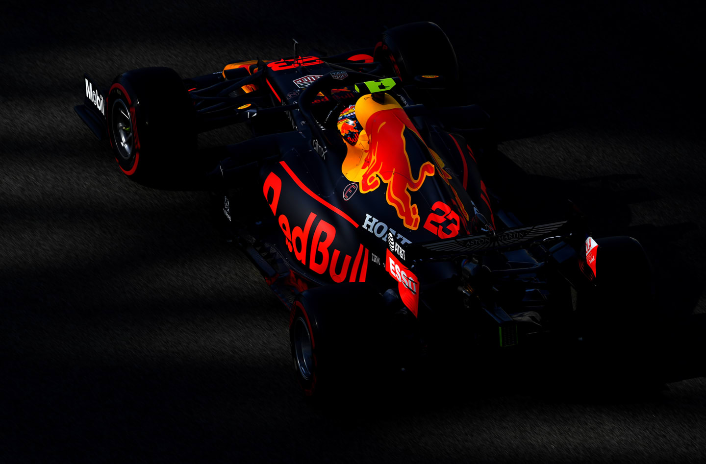 ABU DHABI, UNITED ARAB EMIRATES - DECEMBER 11: Alexander Albon of Thailand driving the (23) Aston Martin Red Bull Racing RB16 on track during practice ahead of the F1 Grand Prix of Abu Dhabi at Yas Marina Circuit on December 11, 2020 in Abu Dhabi, United Arab Emirates. (Photo by Clive Mason - Formula 1/Formula 1 via Getty Images)