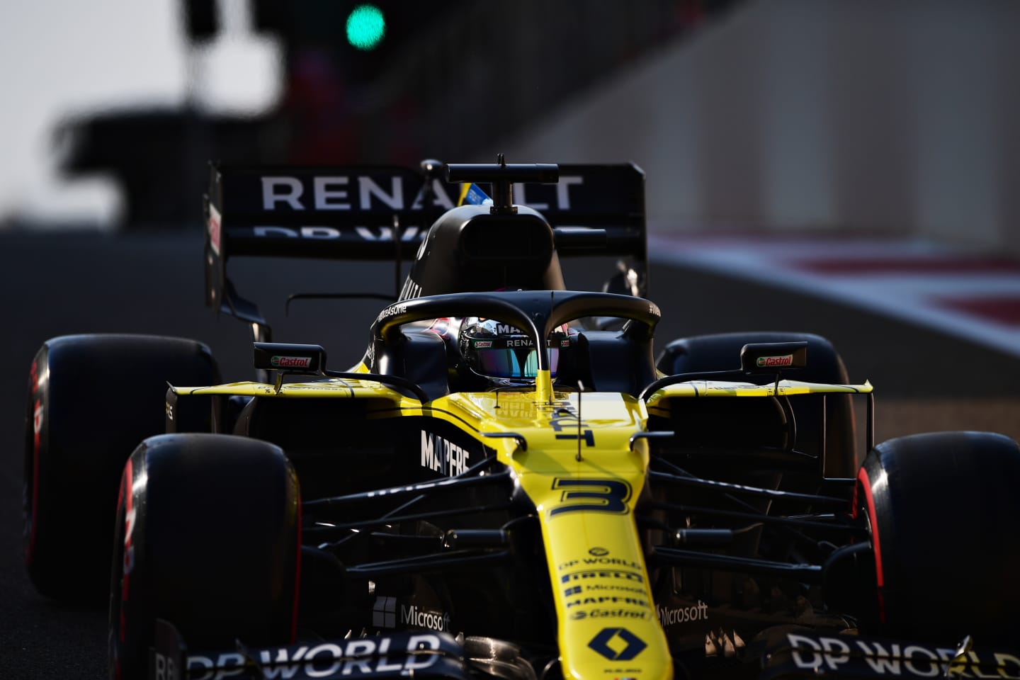 ABU DHABI, UNITED ARAB EMIRATES - DECEMBER 12: Daniel Ricciardo of Australia driving the (3)