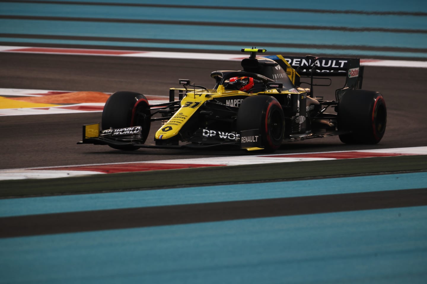 ABU DHABI, UNITED ARAB EMIRATES - DECEMBER 12: Esteban Ocon of France driving the (31) Renault Sport Formula One Team RS20 on track during qualifying ahead of the F1 Grand Prix of Abu Dhabi at Yas Marina Circuit on December 12, 2020 in Abu Dhabi, United Arab Emirates. (Photo by Hamad I Mohammed - Pool/Getty Images)