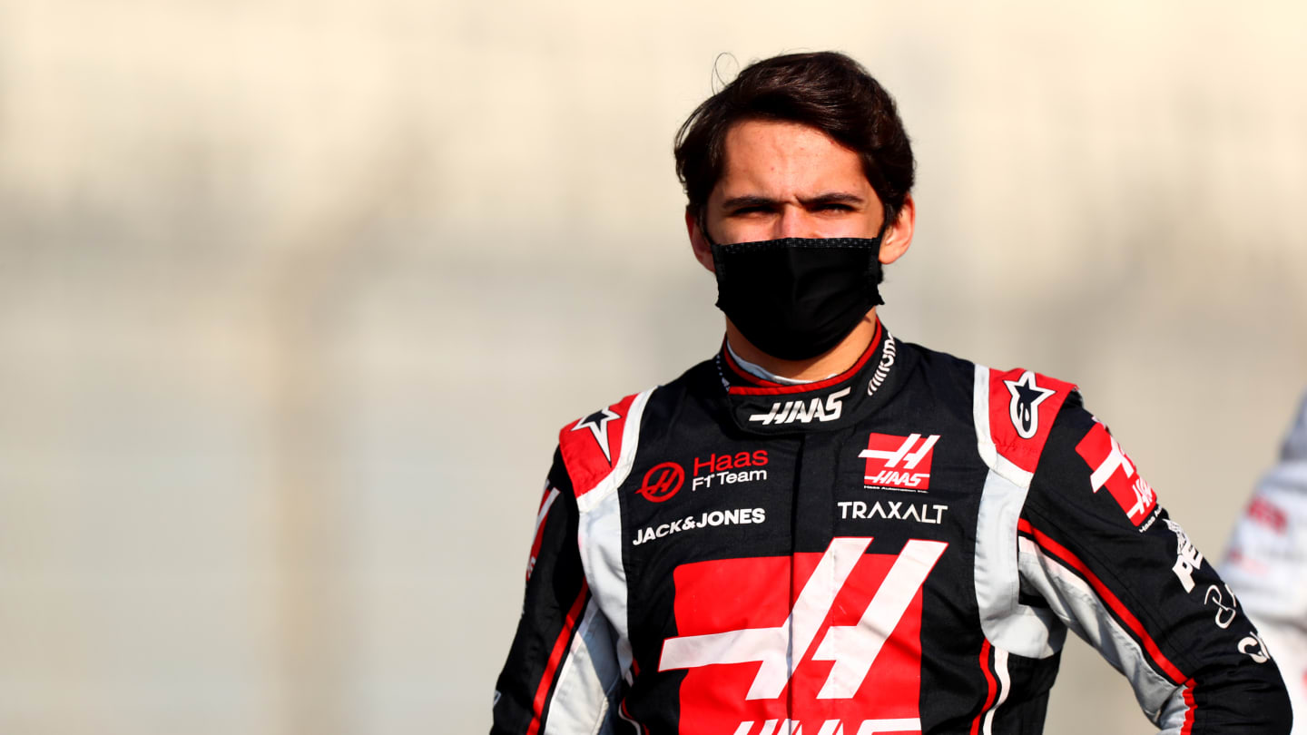 ABU DHABI, UNITED ARAB EMIRATES - DECEMBER 13: Pietro Fittipaldi of Brazil and Haas F1 looks on as