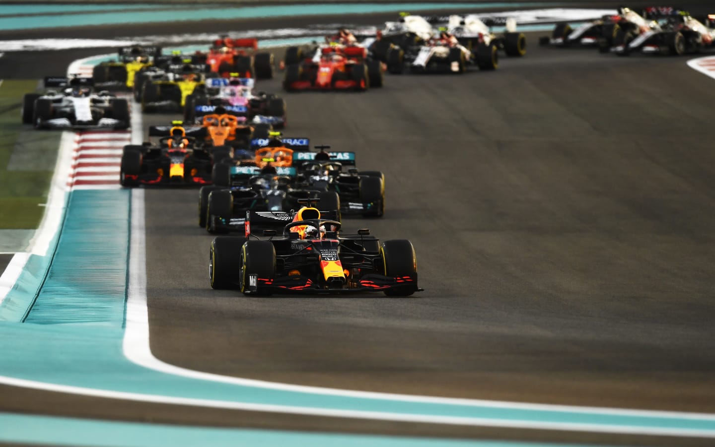 ABU DHABI, UNITED ARAB EMIRATES - DECEMBER 13: Max Verstappen of the Netherlands driving the (33)