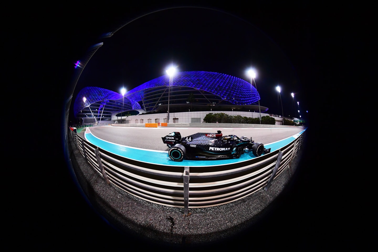 ABU DHABI, UNITED ARAB EMIRATES - DECEMBER 13: Lewis Hamilton of Great Britain driving the (44)