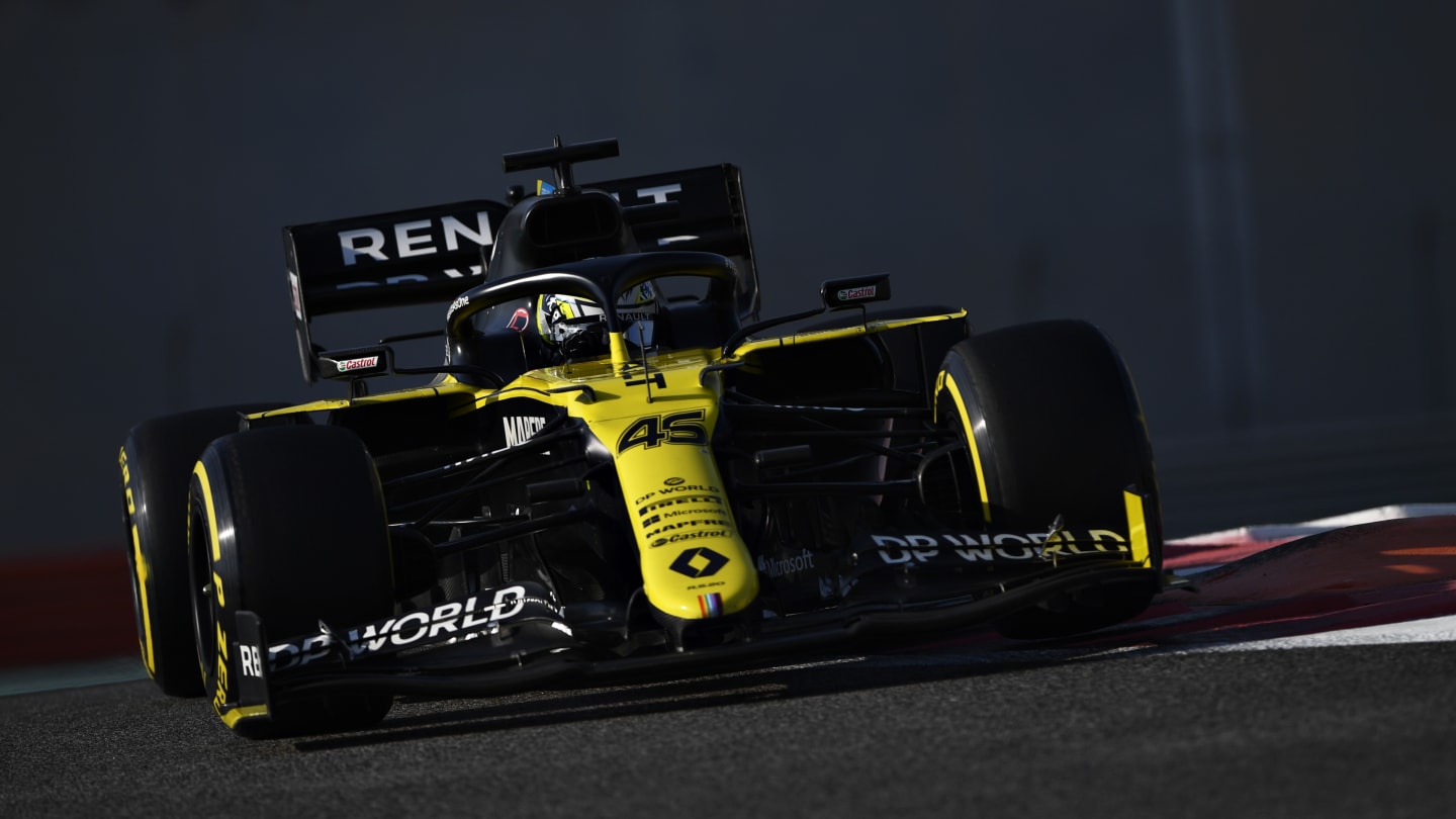 ABU DHABI, UNITED ARAB EMIRATES - DECEMBER 15: Guanyu Zhou of China driving the Renault Sport