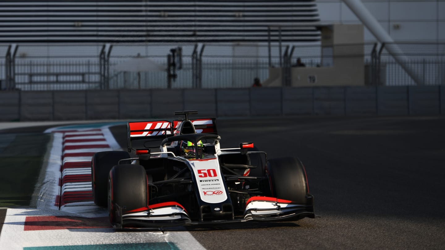 ABU DHABI, UNITED ARAB EMIRATES - DECEMBER 15: Mick Schumacher of Germany driving the Haas F1 Team