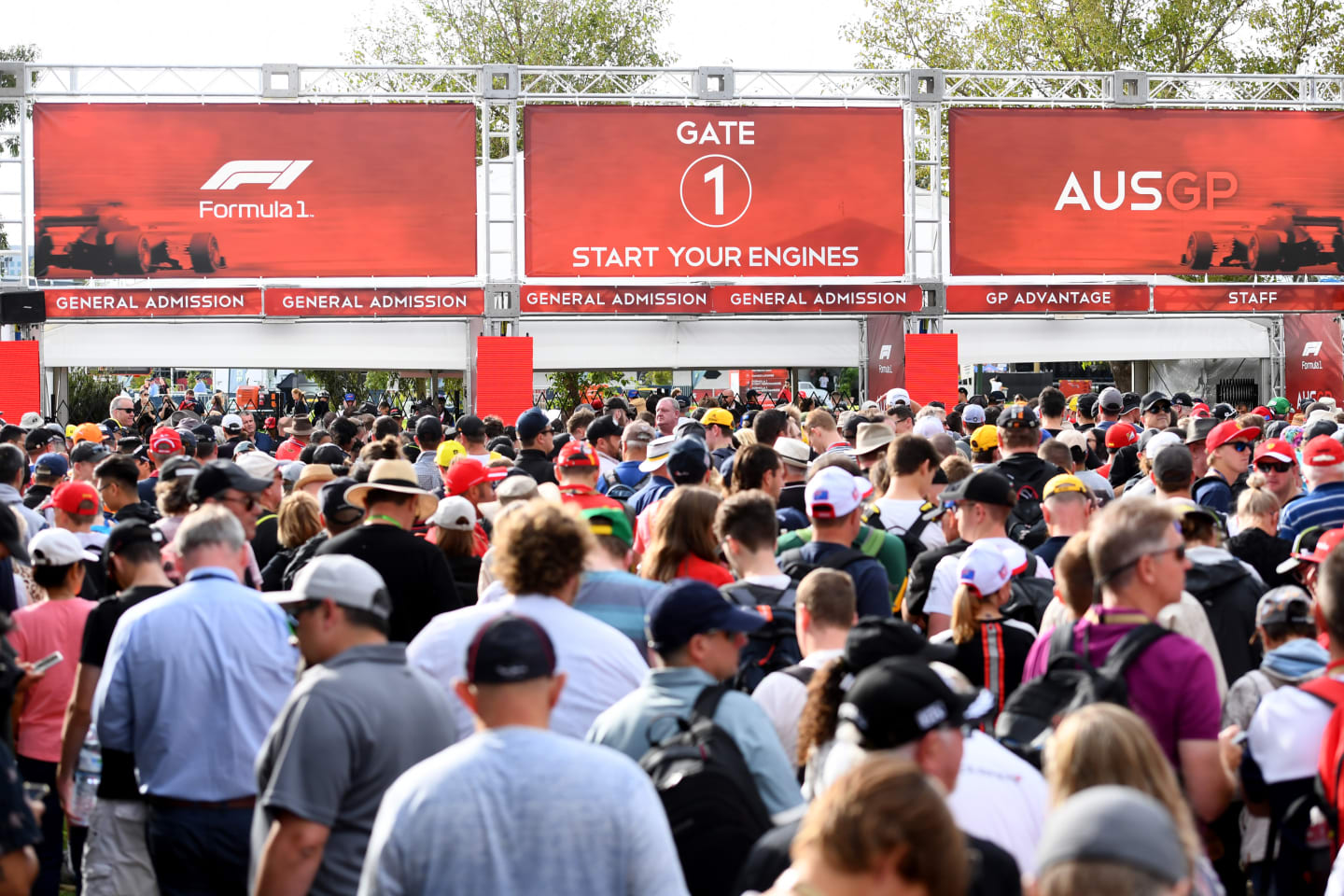 MELBOURNE, AUSTRALIA - MARCH 13: Fans wait outside of the gates before practice for the F1 Grand