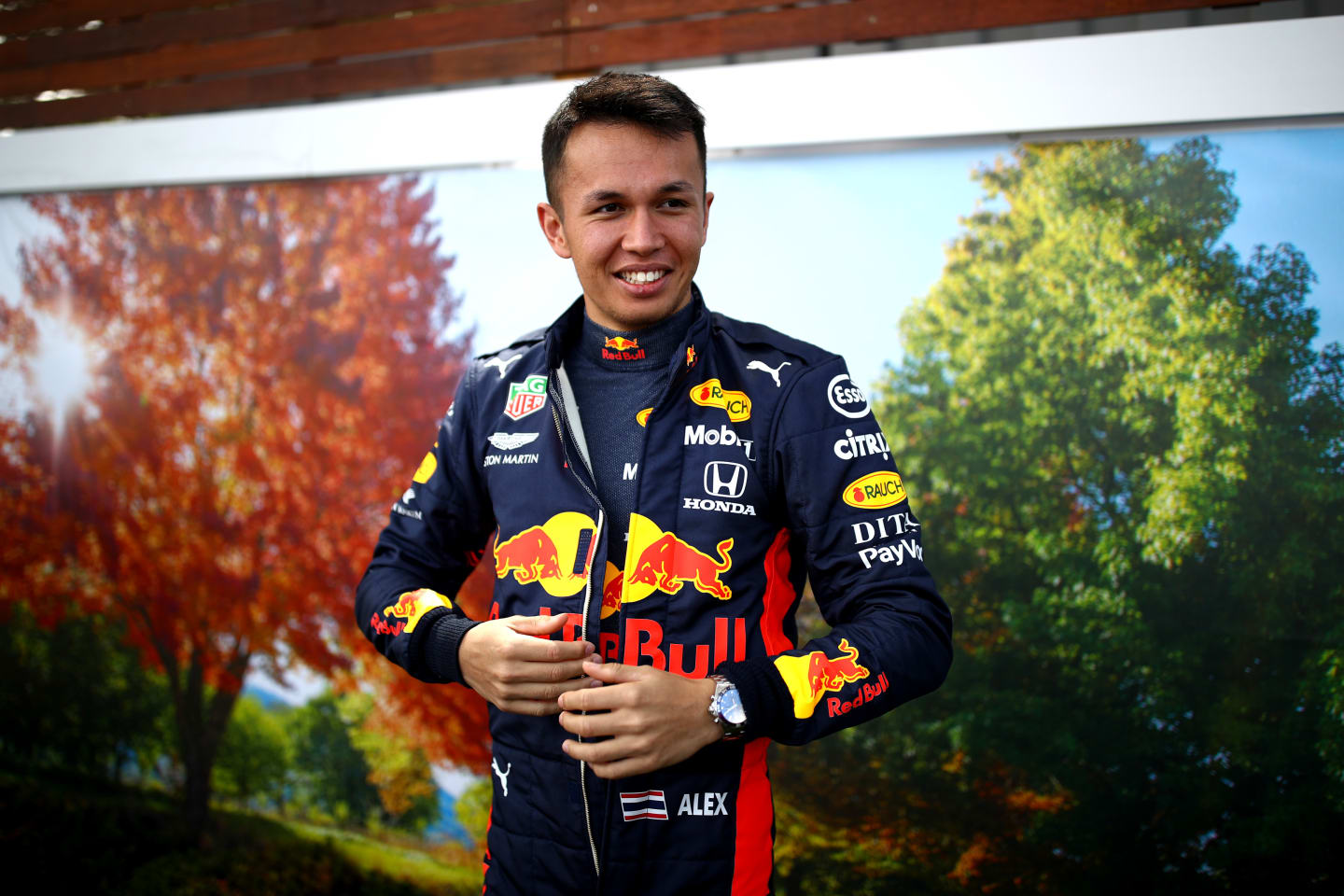 MELBOURNE, AUSTRALIA - MARCH 12: Alexander Albon of Thailand and Red Bull Racing looks on in the