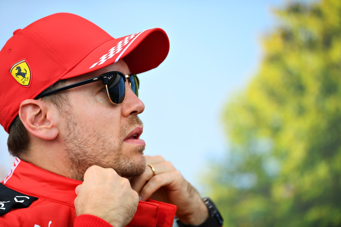 MELBOURNE, AUSTRALIA - MARCH 12: Sebastian Vettel of Germany and Ferrari poses for a photo in the