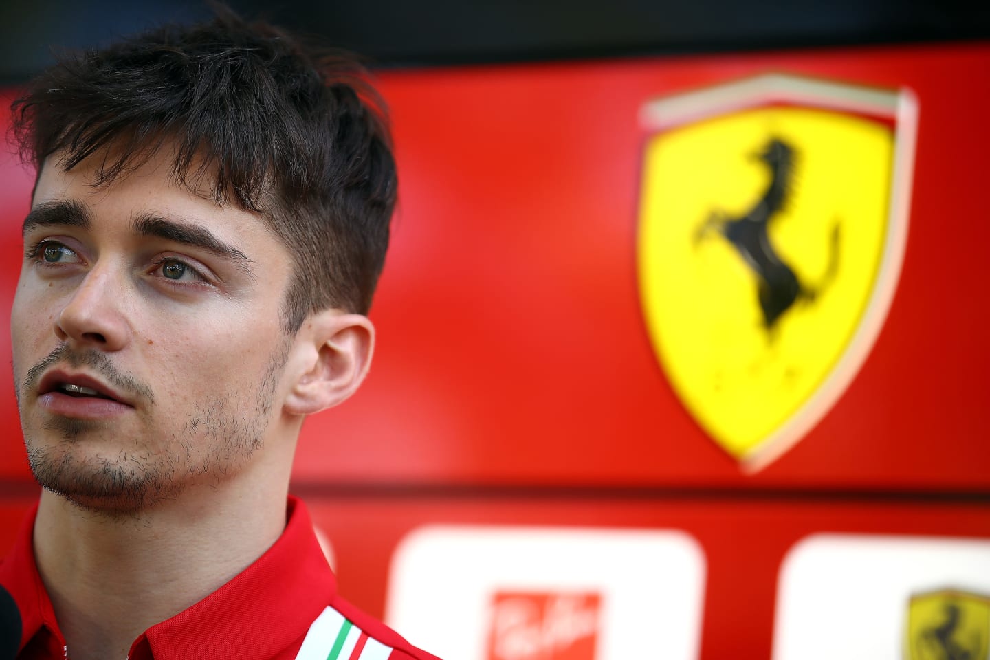 MELBOURNE, AUSTRALIA - MARCH 12: Charles Leclerc of Monaco and Ferrari looks on in the Paddock