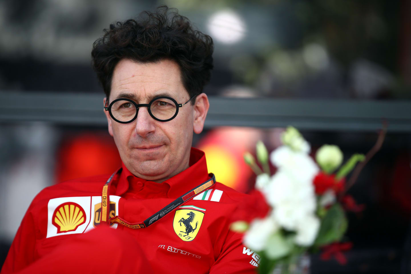 MELBOURNE, AUSTRALIA - MARCH 12: Ferrari Team Principal Mattia Binotto looks on in the Paddock
