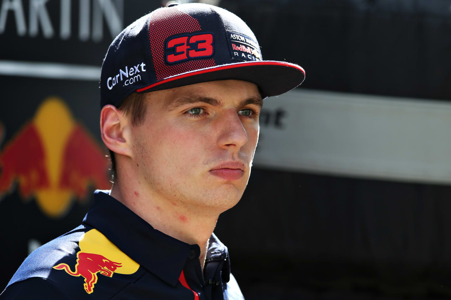 MELBOURNE, AUSTRALIA - MARCH 12: Max Verstappen of Netherlands and Red Bull Racing looks on in the