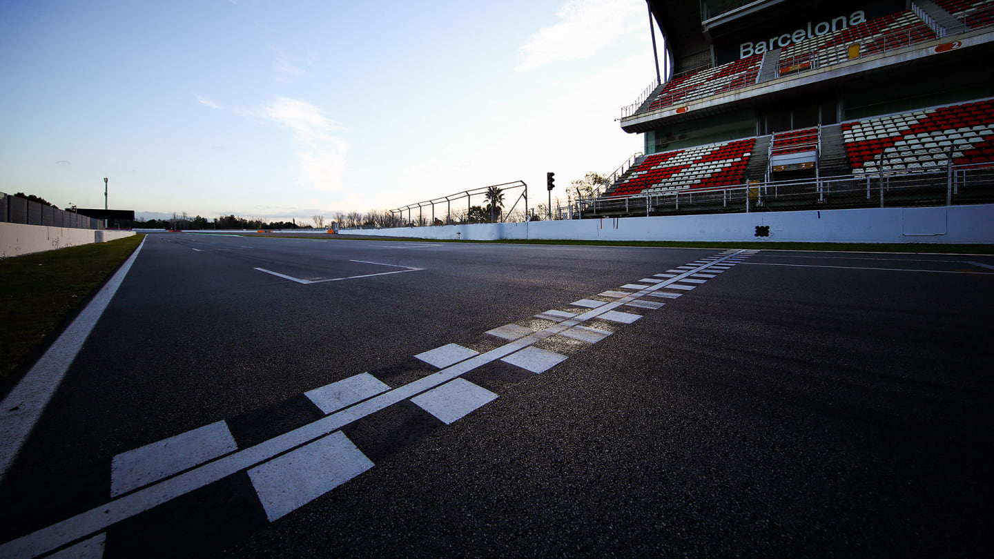BARCELONA, SPAIN - FEBRUARY 18: A general view of the circuit is pictured before Formula 1 Winter