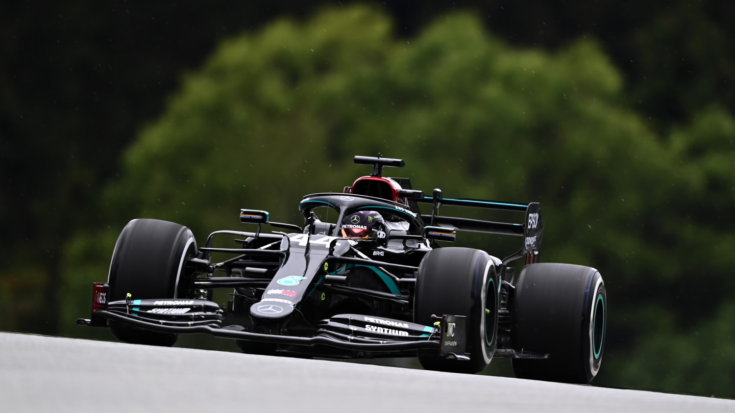 SPIELBERG, AUSTRIA - JULY 03: Lewis Hamilton of Great Britain driving the (44) Mercedes AMG