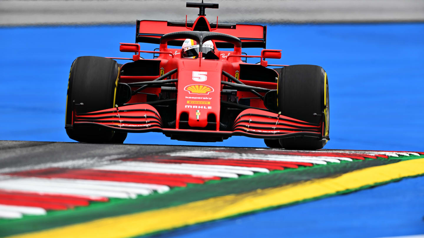 SPIELBERG, AUSTRIA - JULY 03: Sebastian Vettel of Germany driving the (5) Scuderia Ferrari SF1000