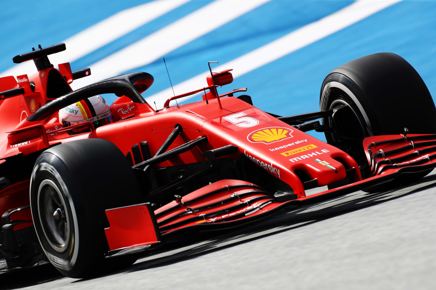 SPIELBERG, AUSTRIA - JULY 03: Sebastian Vettel of Germany driving the (5) Scuderia Ferrari SF1000