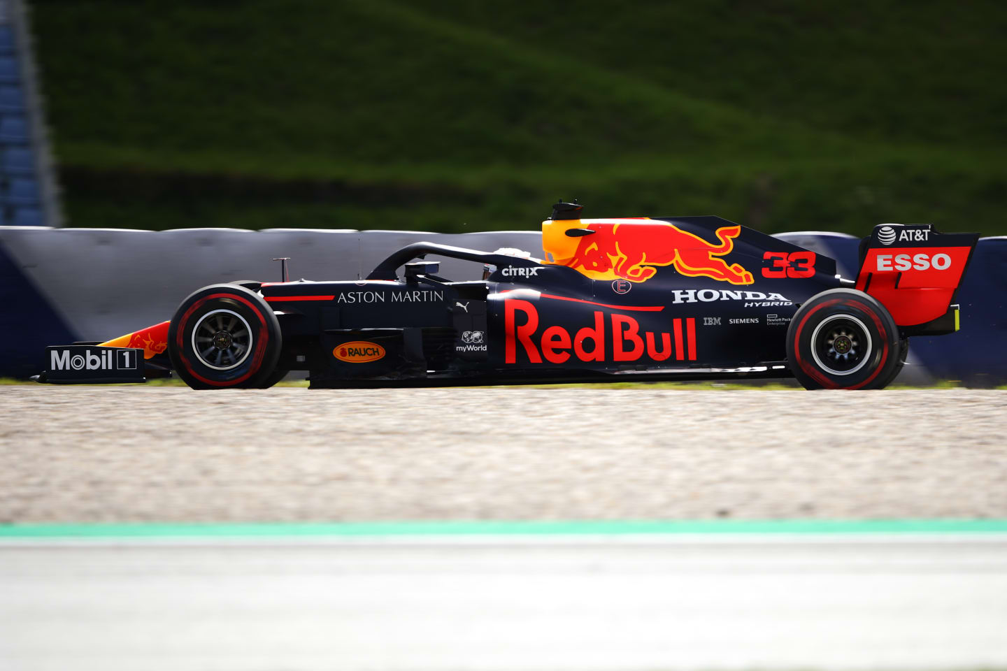 SPIELBERG, AUSTRIA - JULY 03: Max Verstappen of the Netherlands driving the (33) Aston Martin Red Bull Racing RB16 on track during practice for the F1 Grand Prix of Austria at Red Bull Ring on July 03, 2020 in Spielberg, Austria. (Photo by Bryn Lennon/Getty Images)