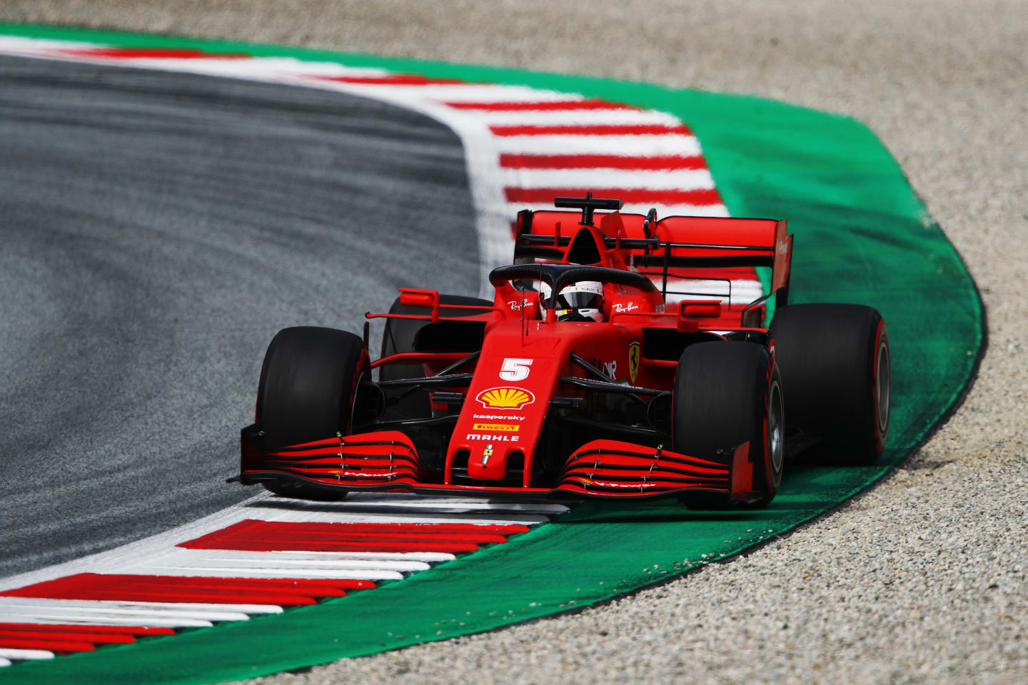 SPIELBERG, AUSTRIA - JULY 03: Sebastian Vettel of Germany driving the (5) Scuderia Ferrari SF1000 on track during practice for the F1 Grand Prix of Austria at Red Bull Ring on July 03, 2020 in Spielberg, Austria. (Photo by Bryn Lennon/Getty Images)