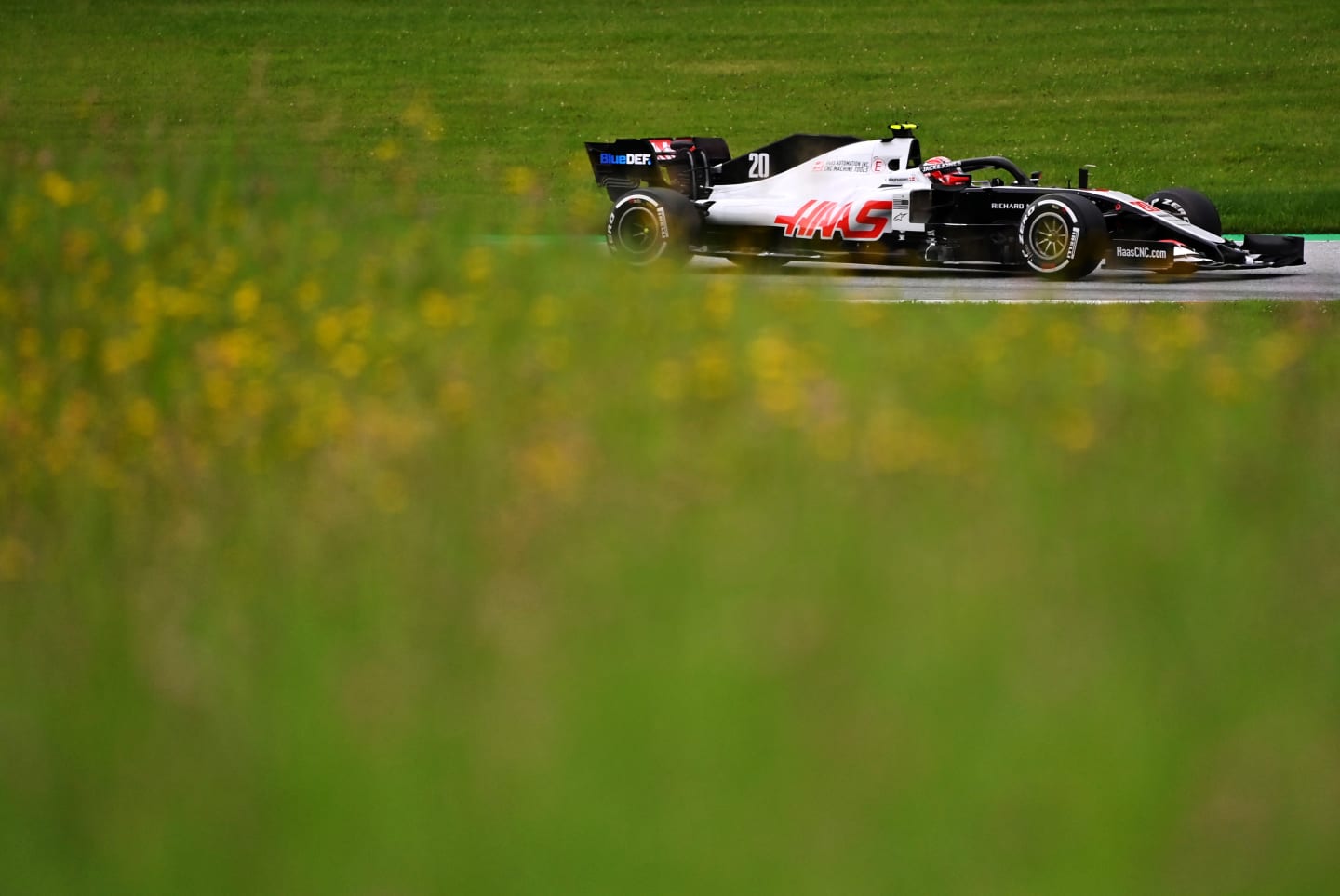 SPIELBERG, AUSTRIA - JULY 03: Kevin Magnussen of Denmark driving the (20) Haas F1 Team VF-20 Ferrari on track during practice for the F1 Grand Prix of Austria at Red Bull Ring on July 03, 2020 in Spielberg, Austria. (Photo by Joe Klamar/Pool via Getty Images)