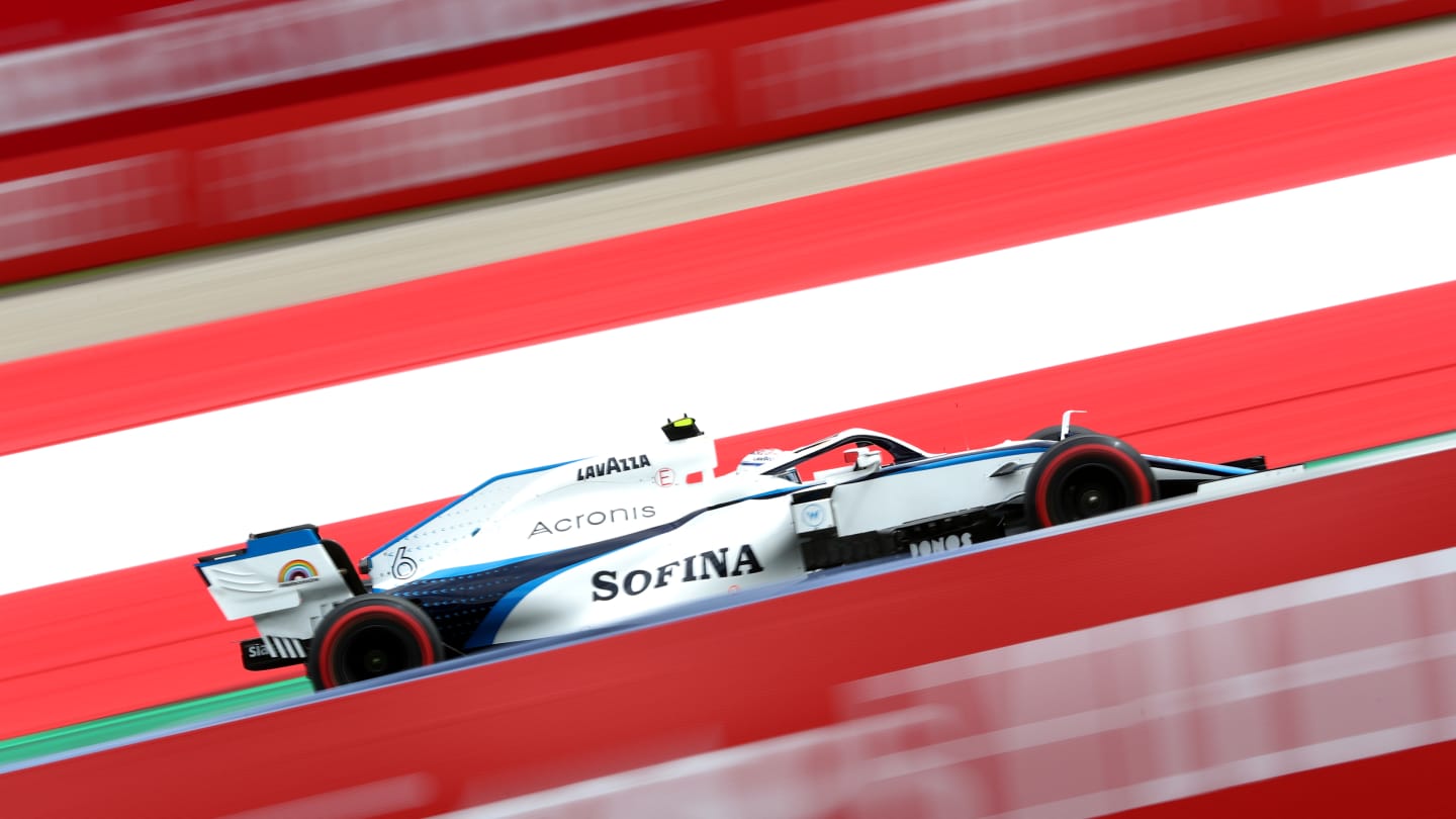 SPIELBERG, AUSTRIA - JULY 03: Nicholas Latifi of Canada driving the (6) Williams Racing FW43