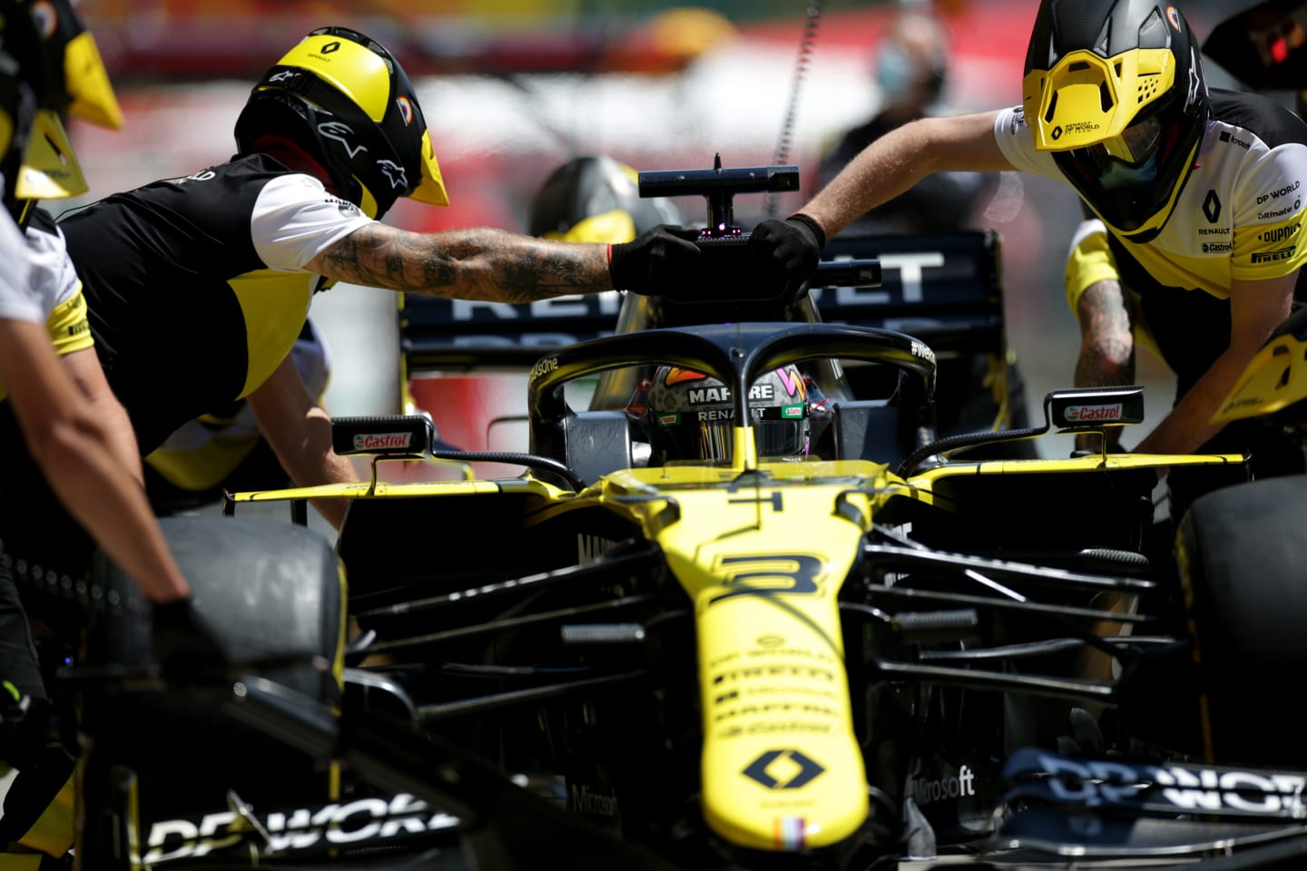 SPIELBERG, AUSTRIA - JULY 04:  Daniel Ricciardo of Australia and Renault Sport F1 comes in for a