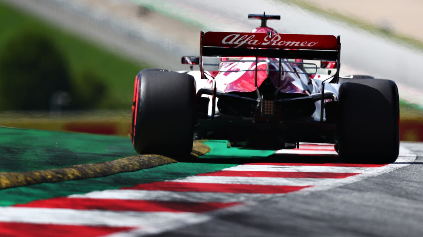 SPIELBERG, AUSTRIA - JULY 04: Kimi Raikkonen of Finland driving the (7) Alfa Romeo Racing C39 Ferrari on track during qualifying for the Formula One Grand Prix of Austria at Red Bull Ring on July 04, 2020 in Spielberg, Austria. (Photo by Dan Istitene - Formula 1/Formula 1 via Getty Images)