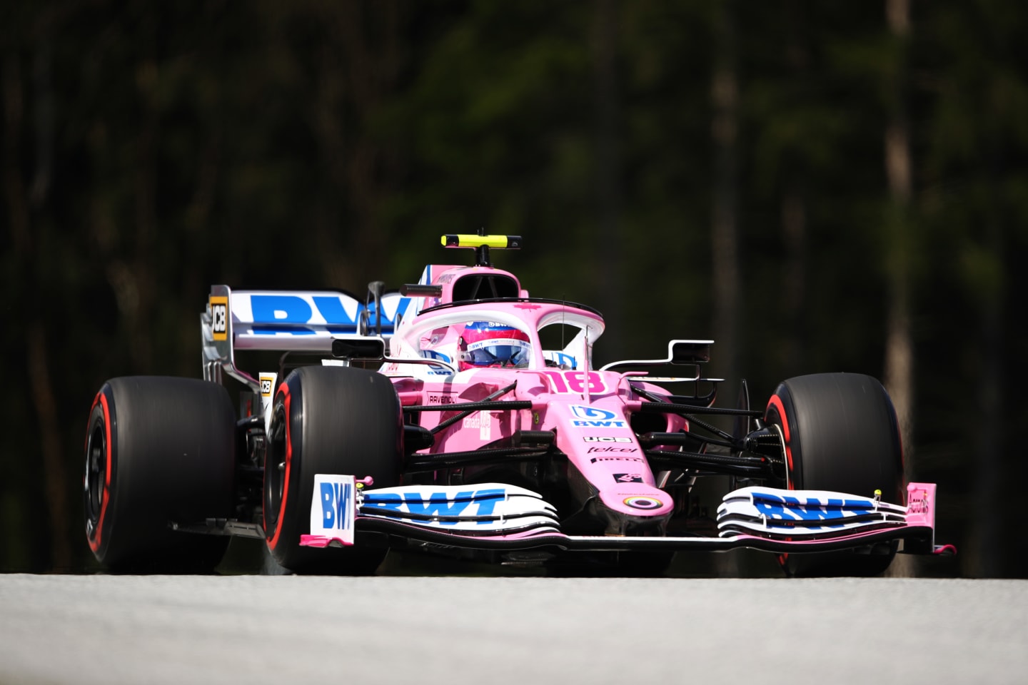 SPIELBERG, AUSTRIA - JULY 04: Lance Stroll of Canada driving the (18) Racing Point RP20 Mercedes on