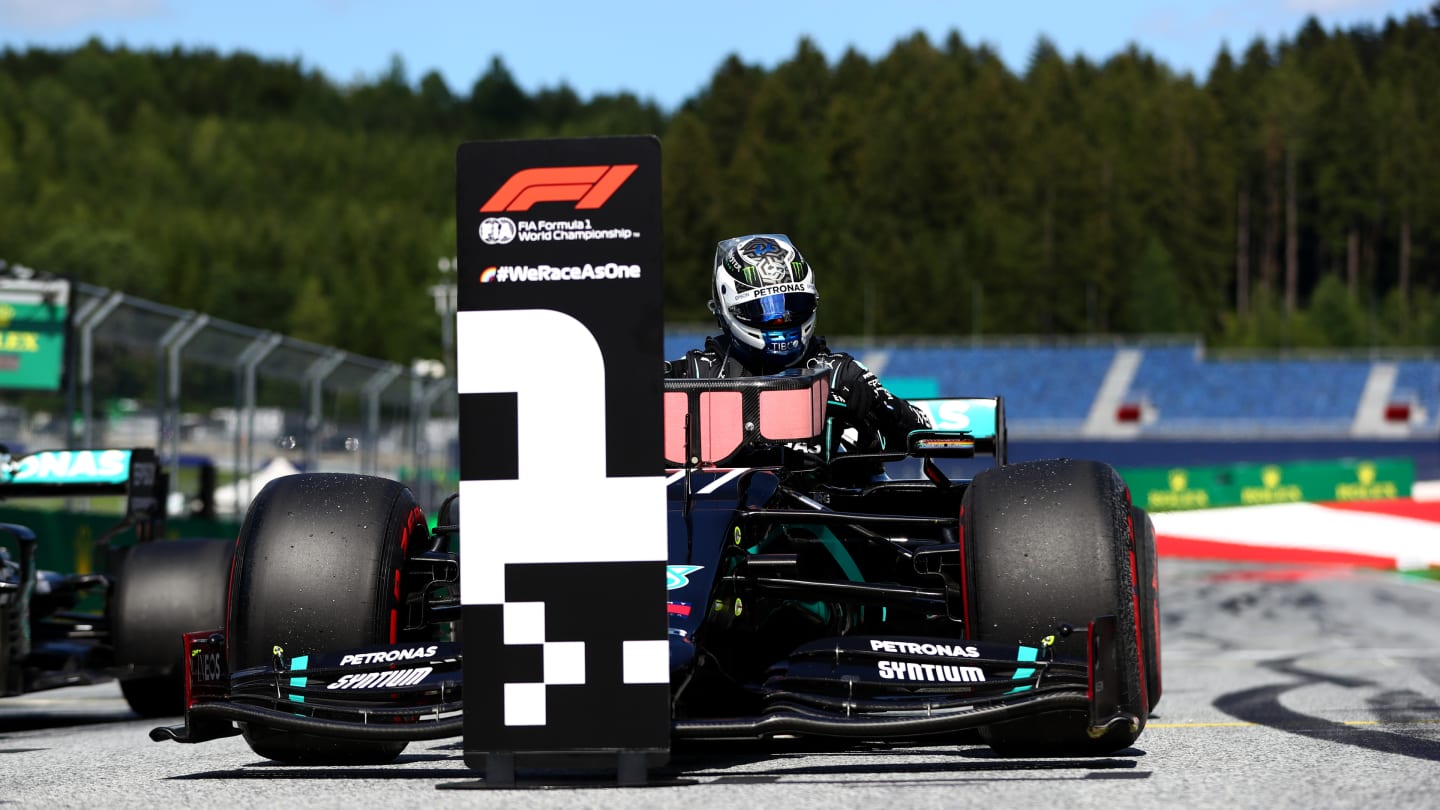 SPIELBERG, AUSTRIA - JULY 04:  Valtteri Bottas of Finland driving the (77) Mercedes AMG Petronas F1