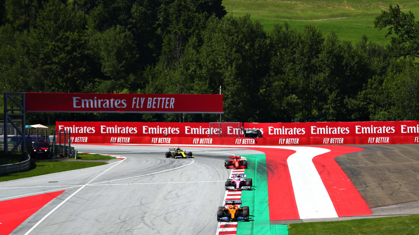 SPIELBERG, AUSTRIA - JULY 05: Carlos Sainz of Spain driving the (55) McLaren F1 Team MCL35 Renault