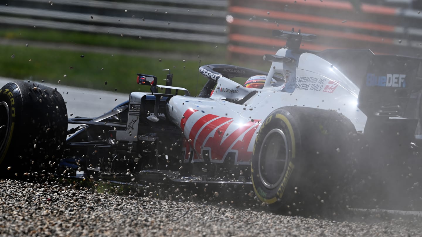 SPIELBERG, AUSTRIA - JULY 05: Romain Grosjean of France driving the (8) Haas F1 Team VF-20 Ferrari