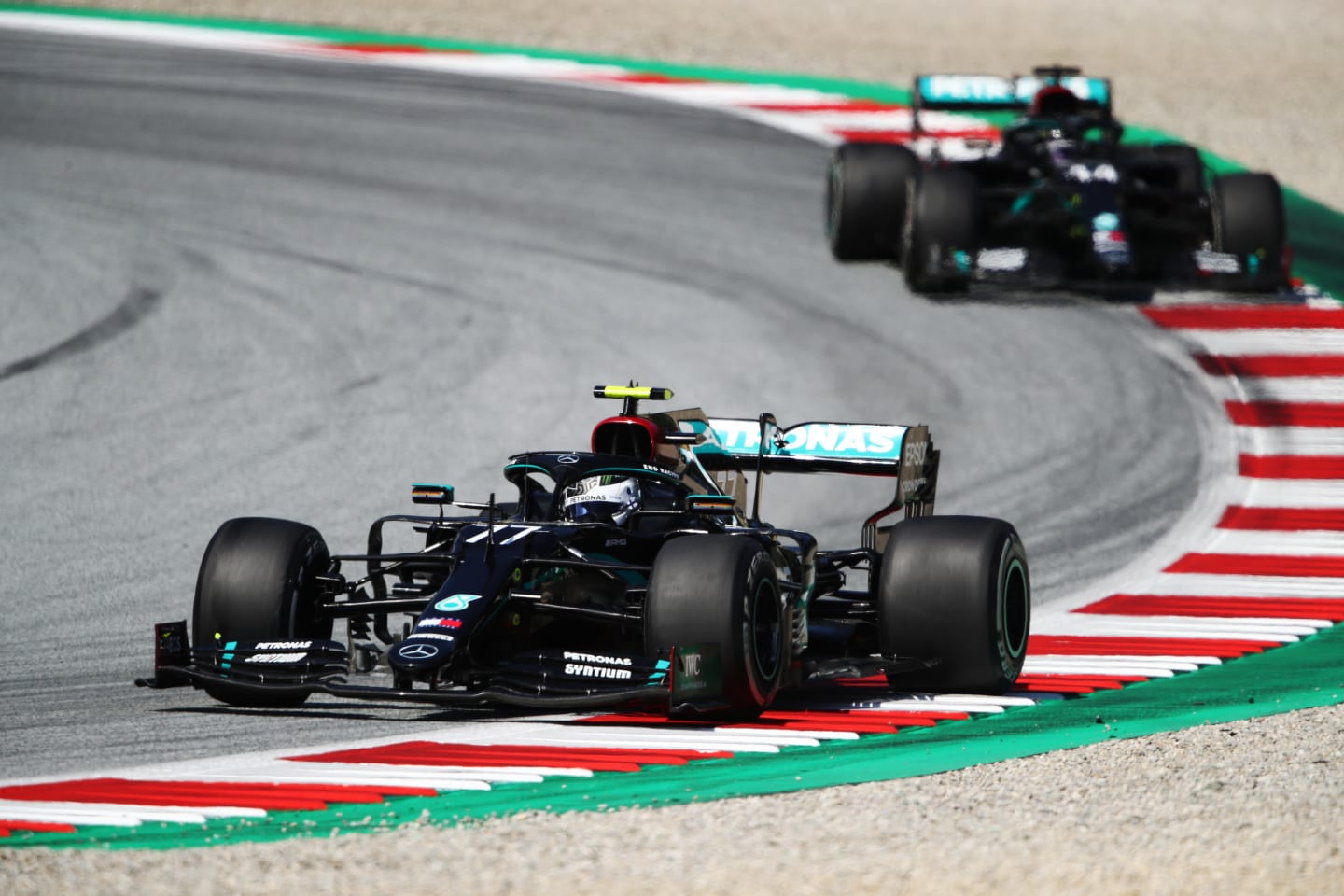 SPIELBERG, AUSTRIA - JULY 05: Valtteri Bottas of Finland driving the (77) Mercedes AMG Petronas F1