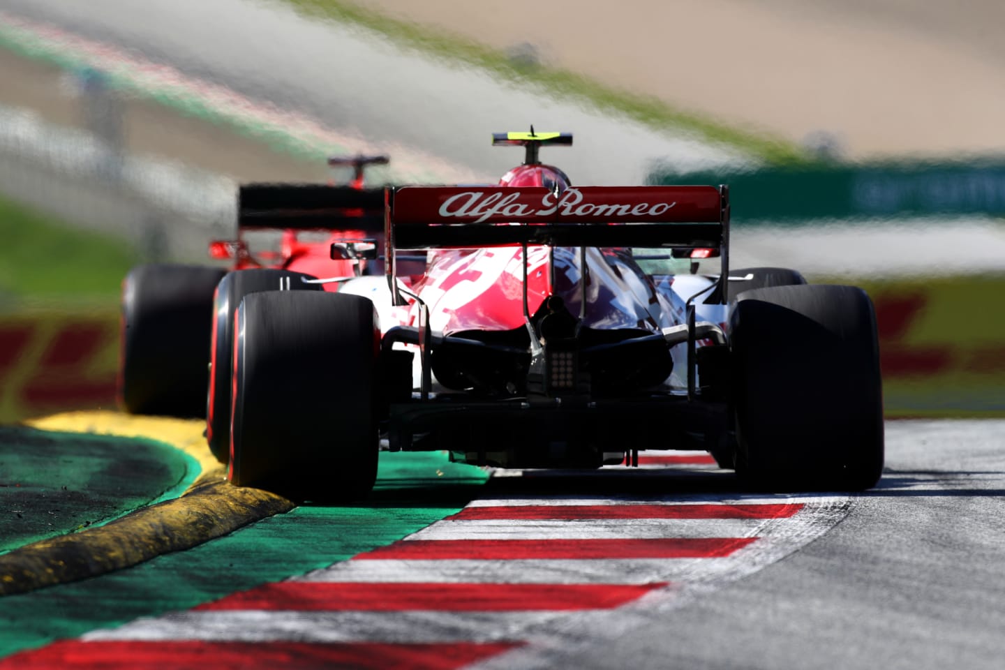 SPIELBERG, AUSTRIA - JULY 05: Antonio Giovinazzi of Italy driving the (99) Alfa Romeo Racing C39 Ferrari on track during the Formula One Grand Prix of Austria at Red Bull Ring on July 05, 2020 in Spielberg, Austria. (Photo by Mark Thompson/Getty Images)