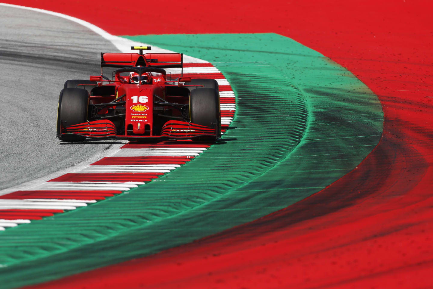 SPIELBERG, AUSTRIA - JULY 05: Charles Leclerc of Monaco driving the (16) Scuderia Ferrari SF1000 on