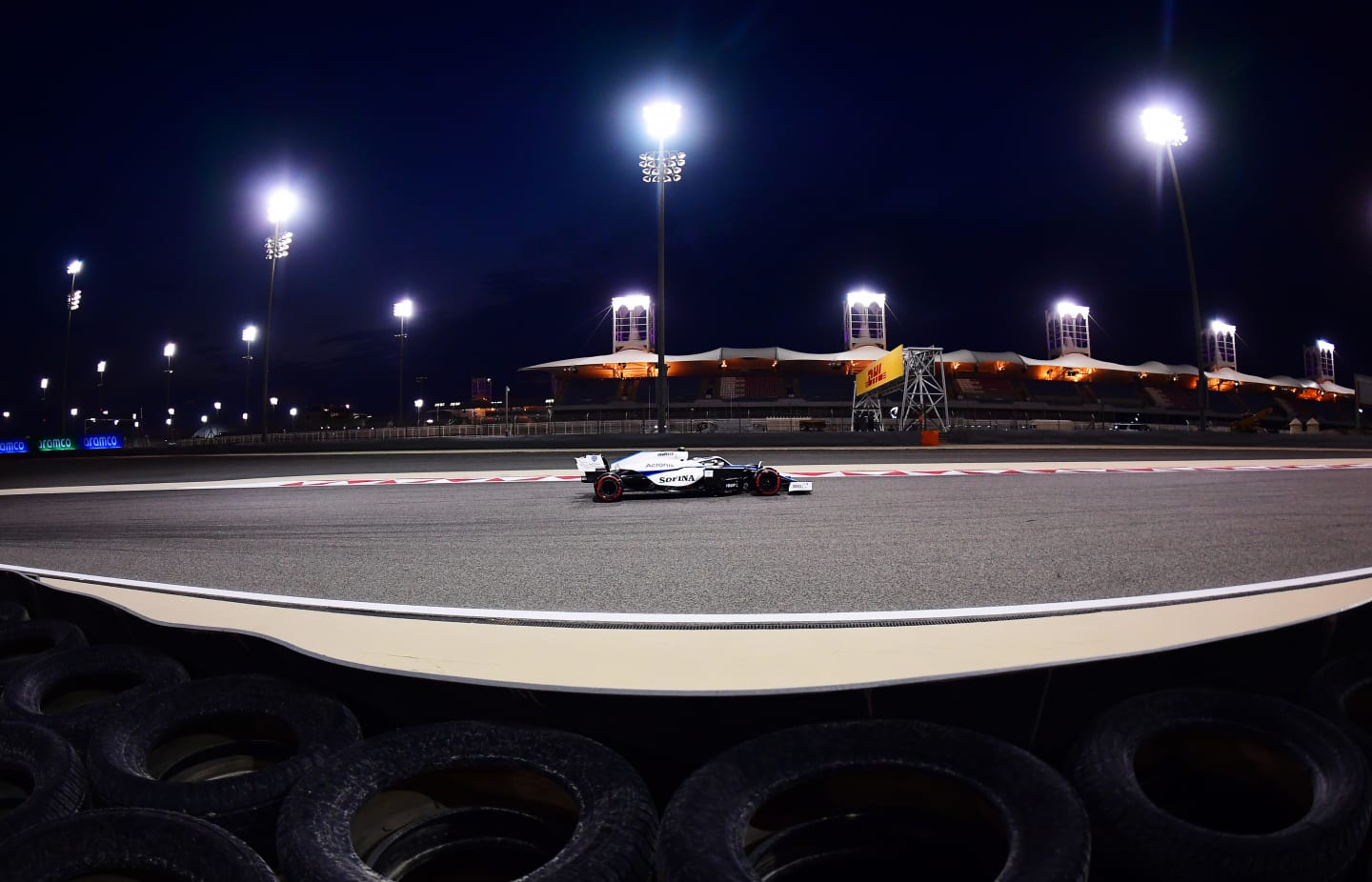 BAHRAIN, BAHRAIN - NOVEMBER 28: Nicholas Latifi of Canada driving the (6) Williams Racing FW43 Mercedes on track during qualifying ahead of the F1 Grand Prix of Bahrain at Bahrain International Circuit on November 28, 2020 in Bahrain, Bahrain. (Photo by Giuseppe Cacace - Pool/Getty Images)
