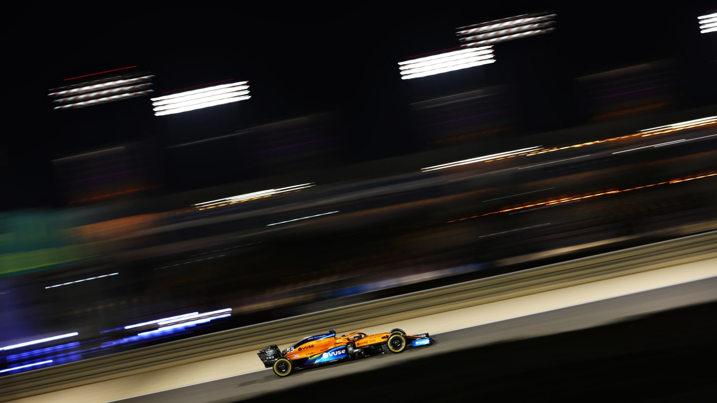 BAHRAIN, BAHRAIN - NOVEMBER 28: Carlos Sainz of Spain driving the (55) McLaren F1 Team MCL35