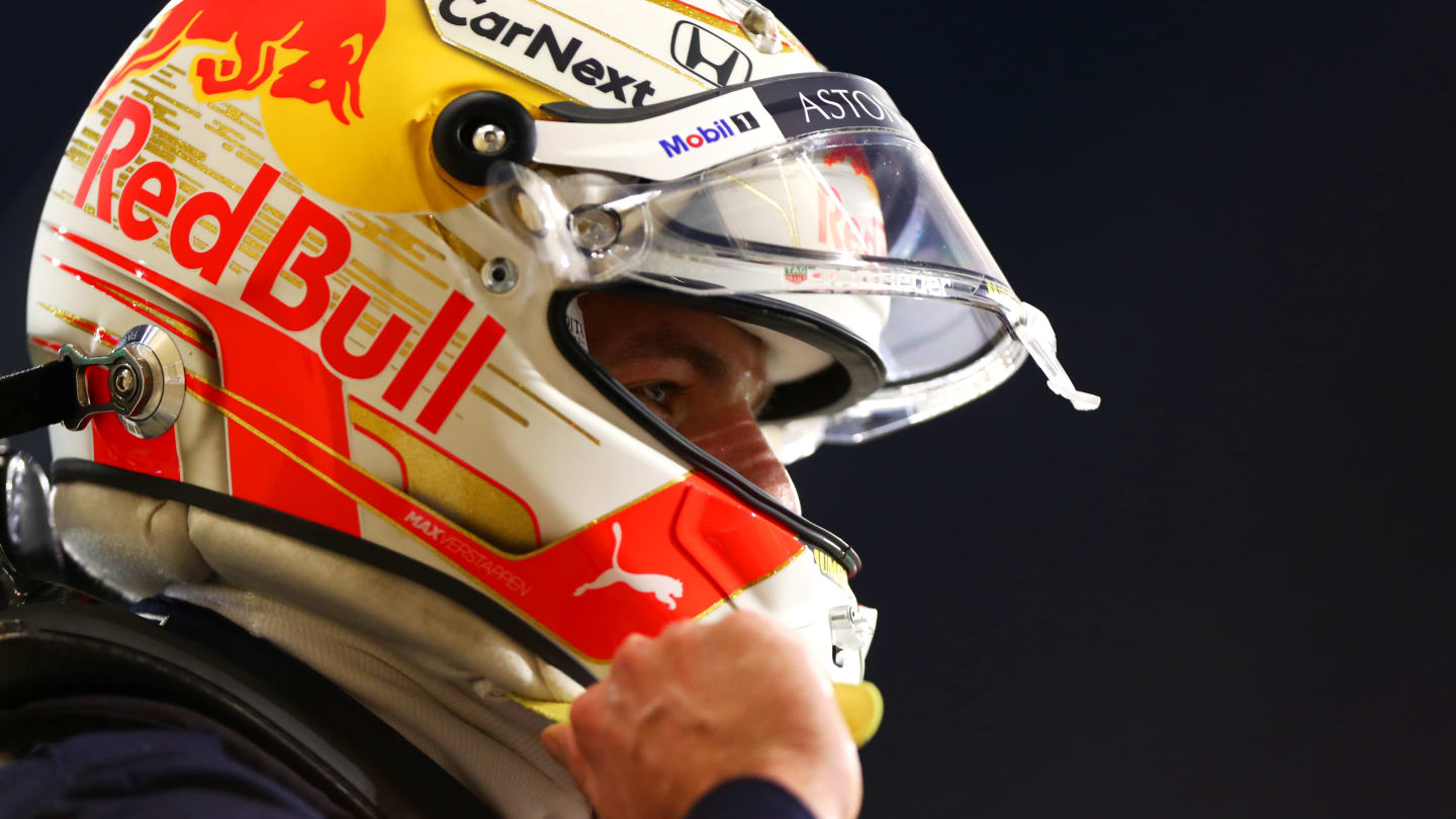 BAHRAIN, BAHRAIN - NOVEMBER 28: Third place qualifier Max Verstappen of Netherlands and Red Bull