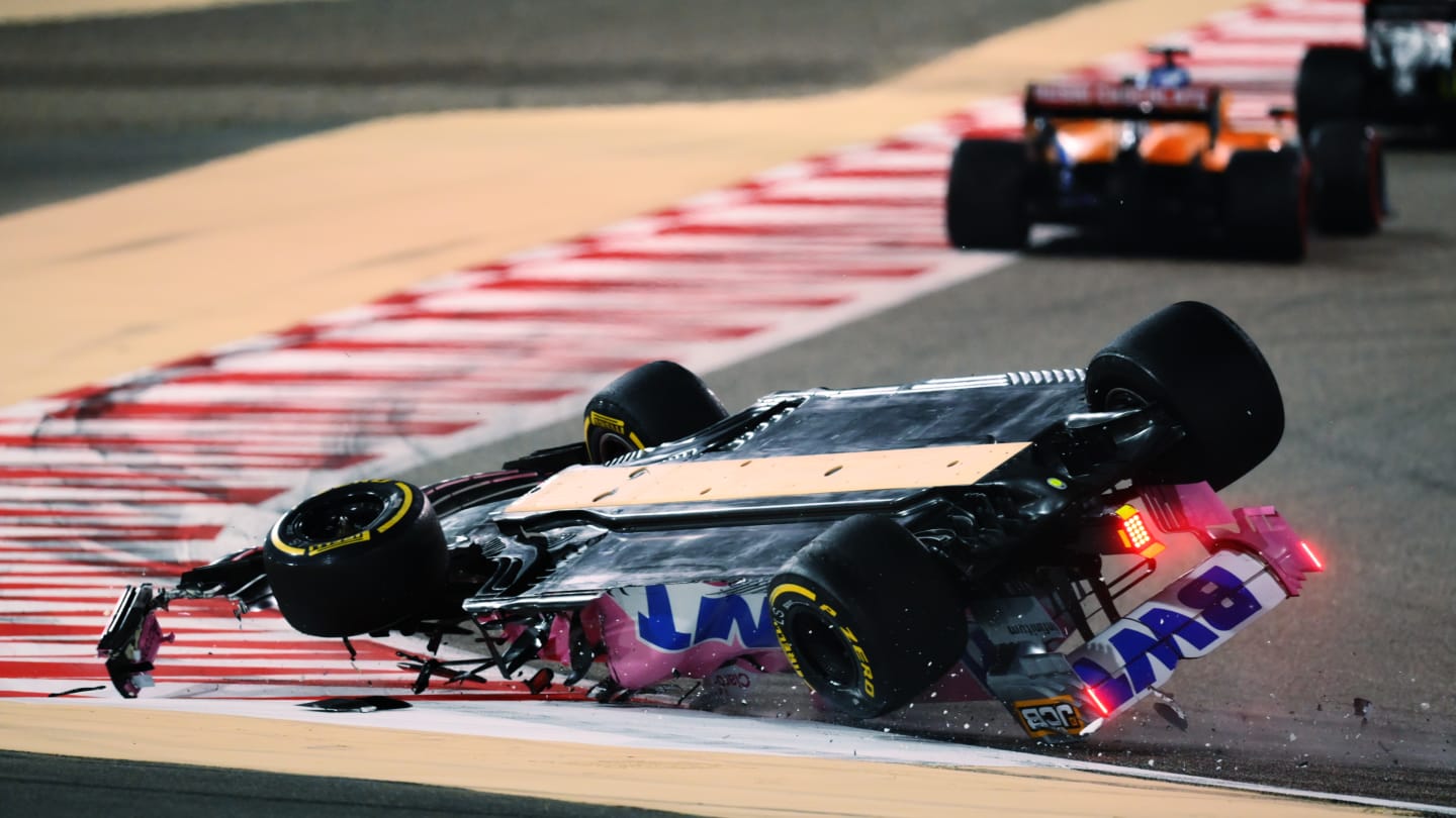 BAHRAIN, BAHRAIN - NOVEMBER 29: Lance Stroll of Canada driving the (18) Racing Point RP20 Mercedes