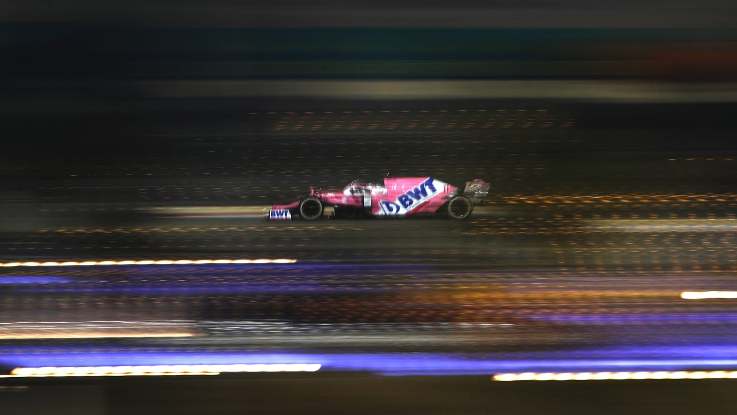BAHRAIN, BAHRAIN - NOVEMBER 29: Sergio Perez of Mexico driving the (11) Racing Point RP20 Mercedes