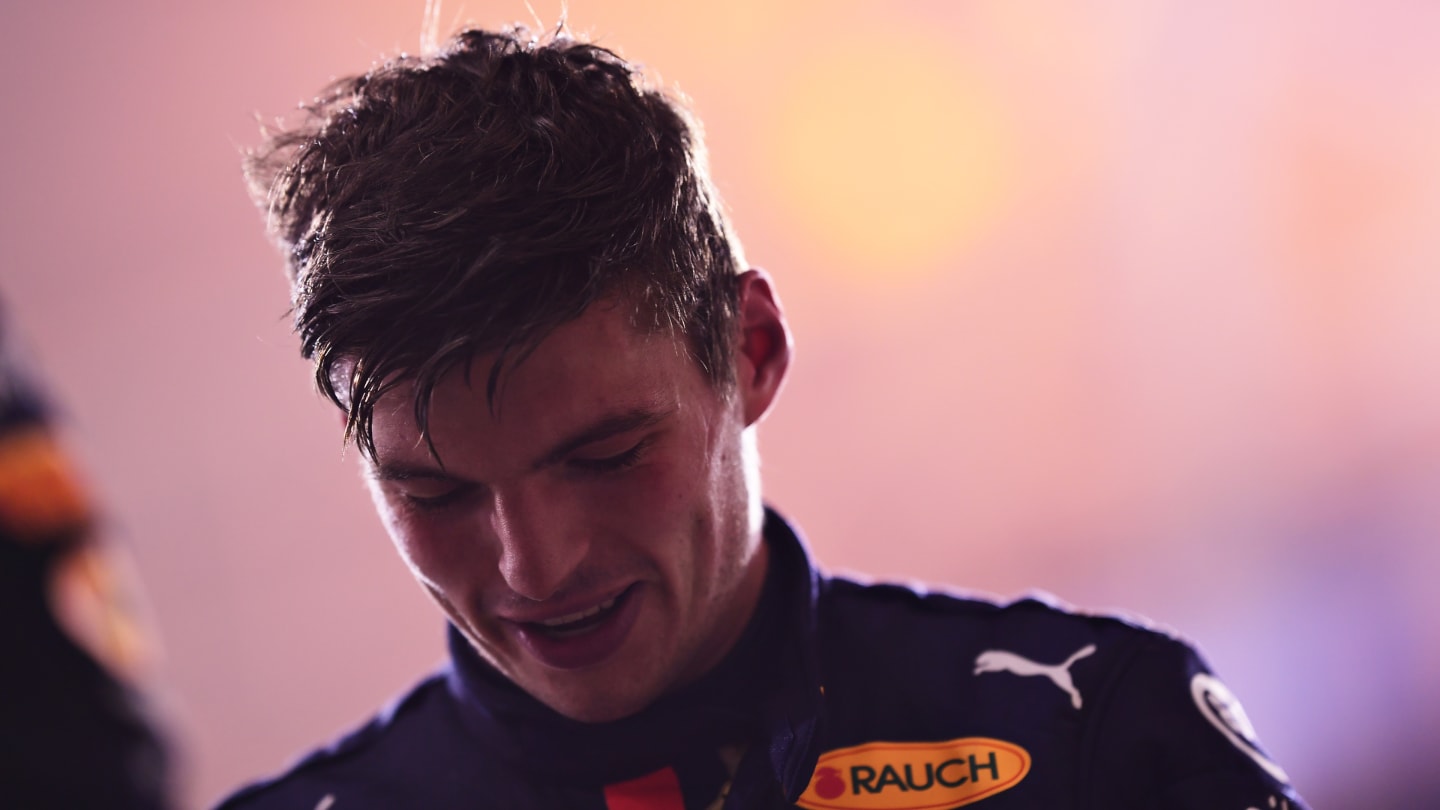 BAHRAIN, BAHRAIN - NOVEMBER 29: Second placed Max Verstappen of Netherlands and Red Bull Racing