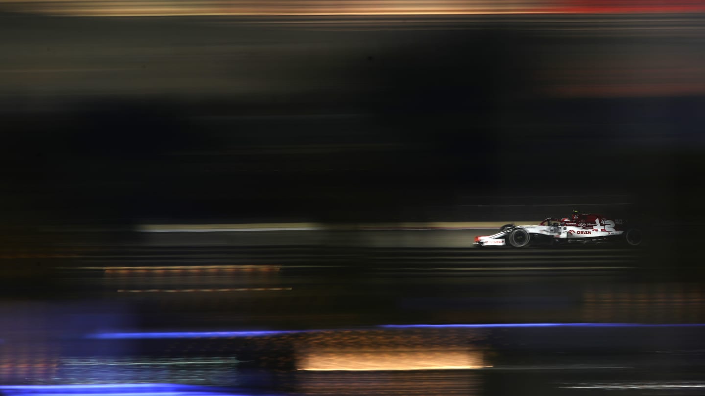 BAHRAIN, BAHRAIN - NOVEMBER 29: Antonio Giovinazzi of Italy driving the (99) Alfa Romeo Racing C39 Ferrari on track during the F1 Grand Prix of Bahrain at Bahrain International Circuit on November 29, 2020 in Bahrain, Bahrain. (Photo by Joe Portlock - Formula 1/Formula 1 via Getty Images)
