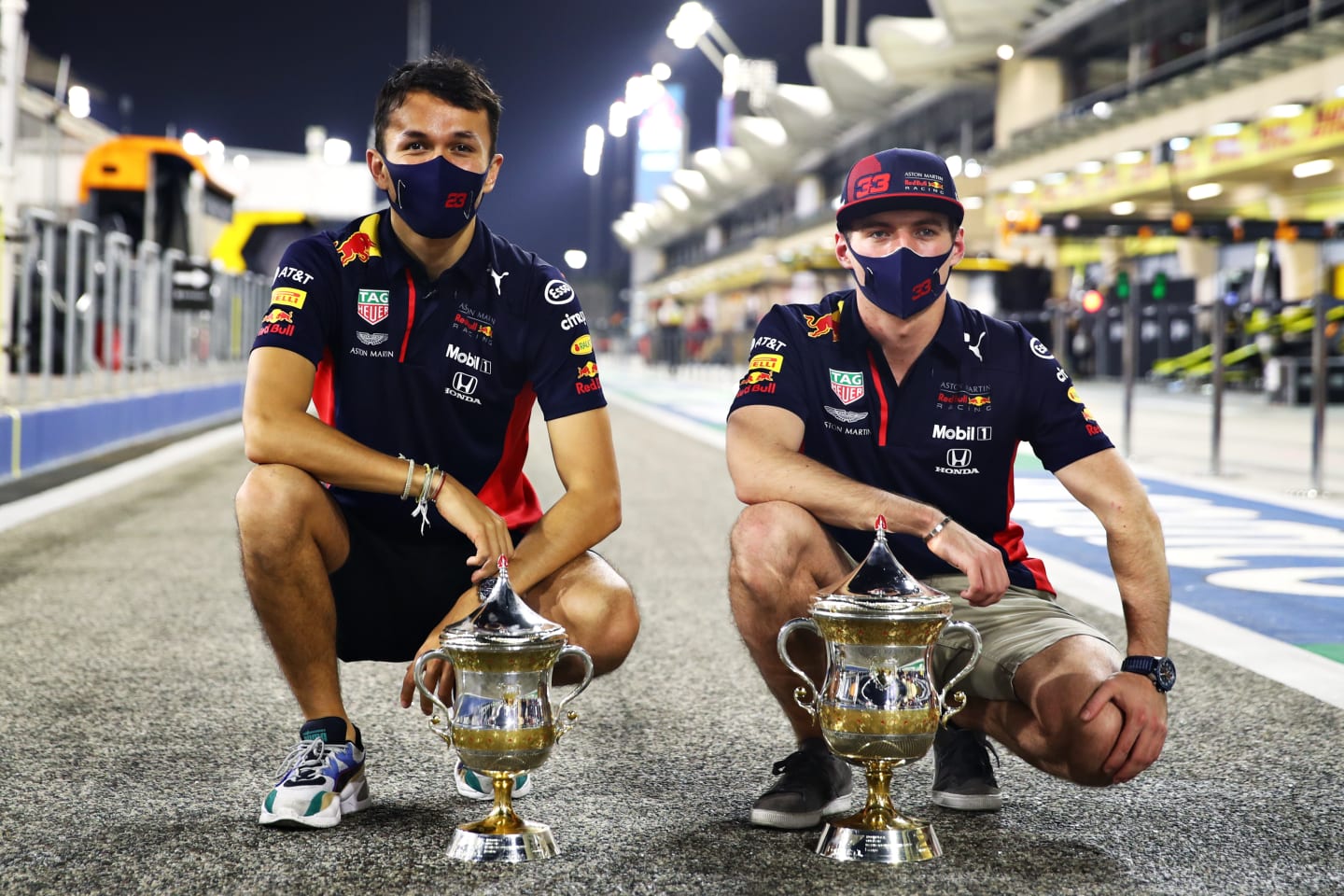 BAHRAIN, BAHRAIN - NOVEMBER 29: Second placed Max Verstappen of Netherlands and Red Bull Racing and