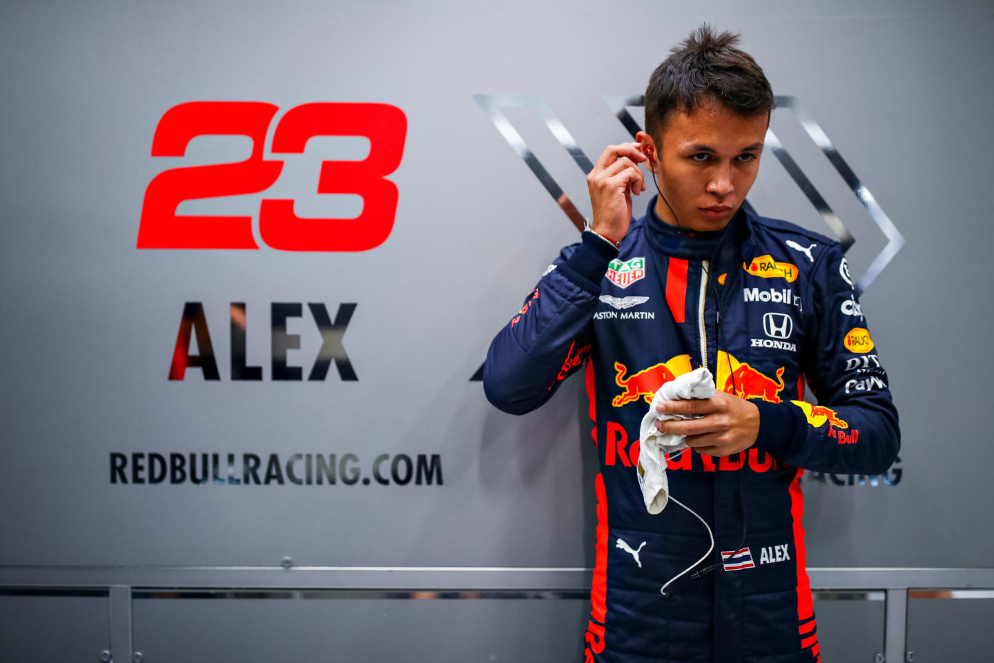SPA, BELGIUM - AUGUST 28: Alexander Albon of Thailand and Red Bull Racing prepares to drive in the