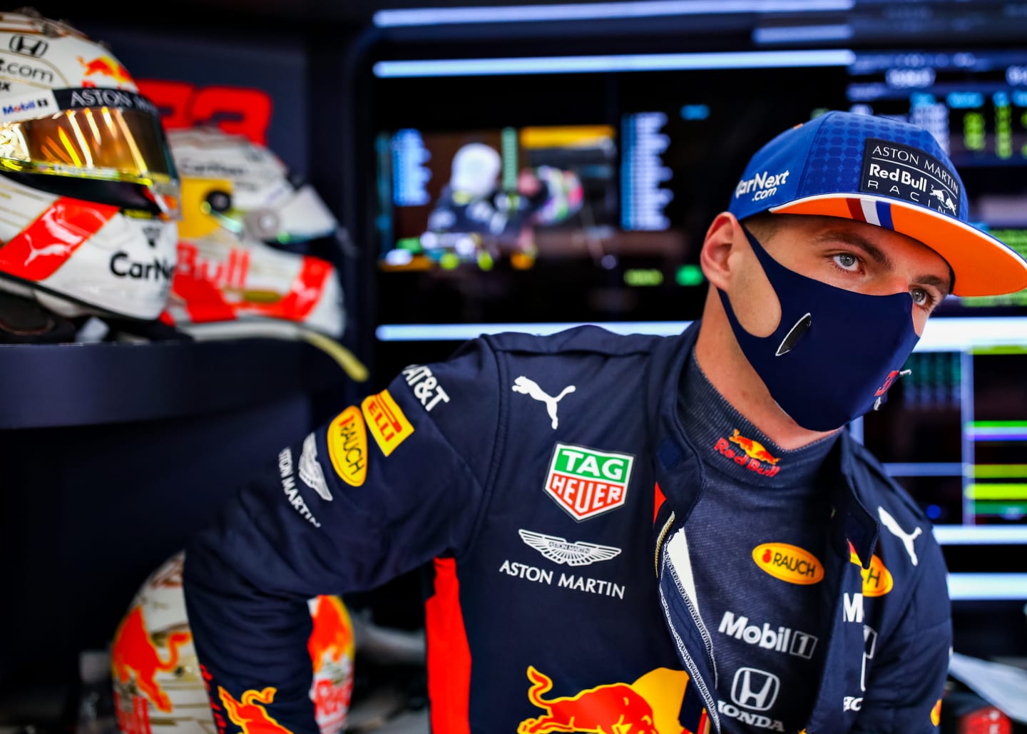 SPA, BELGIUM - AUGUST 28: Max Verstappen of Netherlands and Red Bull Racing looks on in the garage