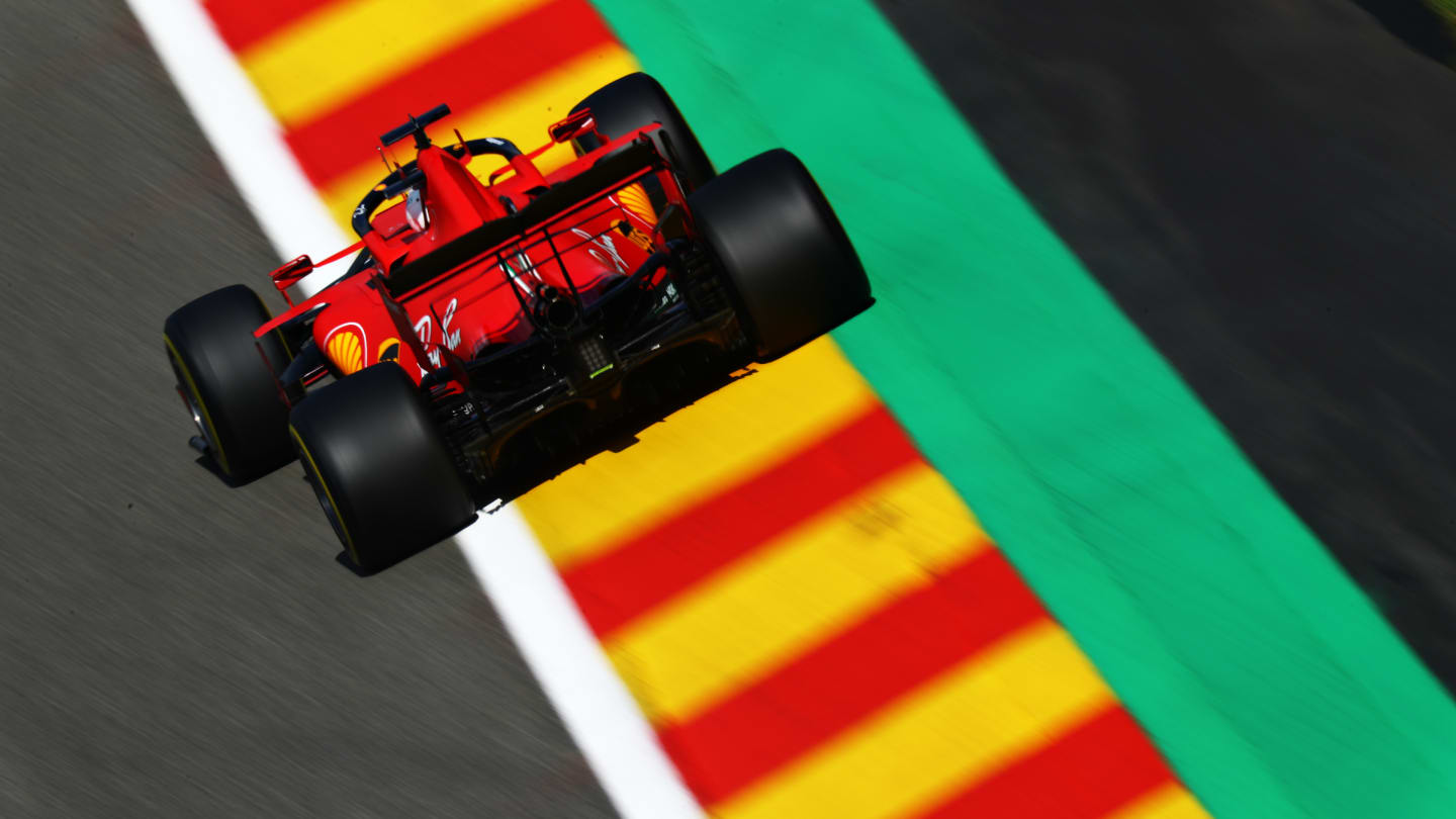 SPA, BELGIUM - AUGUST 29: Sebastian Vettel of Germany driving the (5) Scuderia Ferrari SF1000