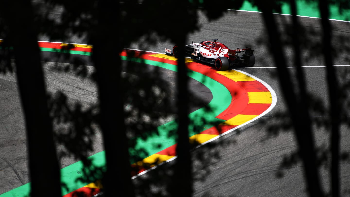 SPA, BELGIUM - AUGUST 29: Kimi Raikkonen of Finland driving the (7) Alfa Romeo Racing C39 Ferrari