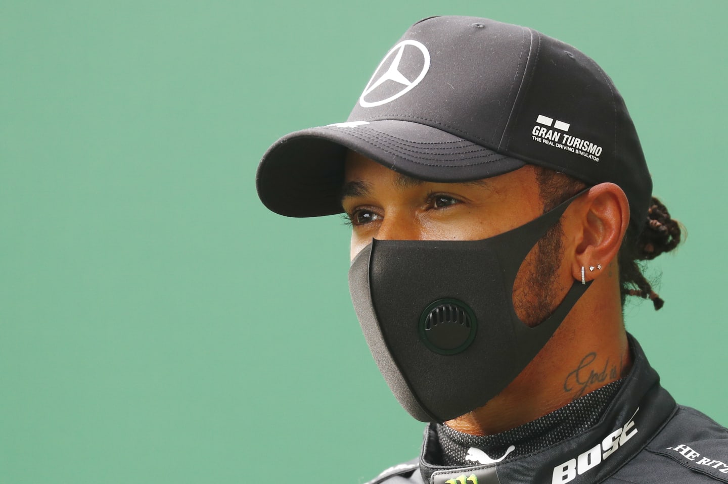 SPA, BELGIUM - AUGUST 29: Pole position qualifier Lewis Hamilton of Great Britain and Mercedes GP looks on in parc ferme during qualifying for the F1 Grand Prix of Belgium at Circuit de Spa-Francorchamps on August 29, 2020 in Spa, Belgium. (Photo by Francois Lenoir/Pool via Getty Images)