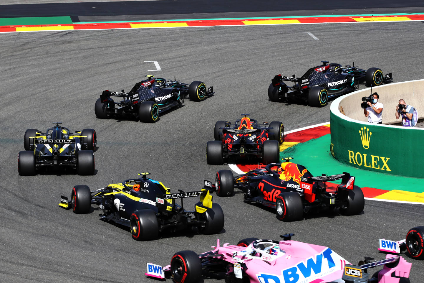 SPA, BELGIUM - AUGUST 30: Lewis Hamilton of Great Britain driving the (44) Mercedes AMG Petronas F1