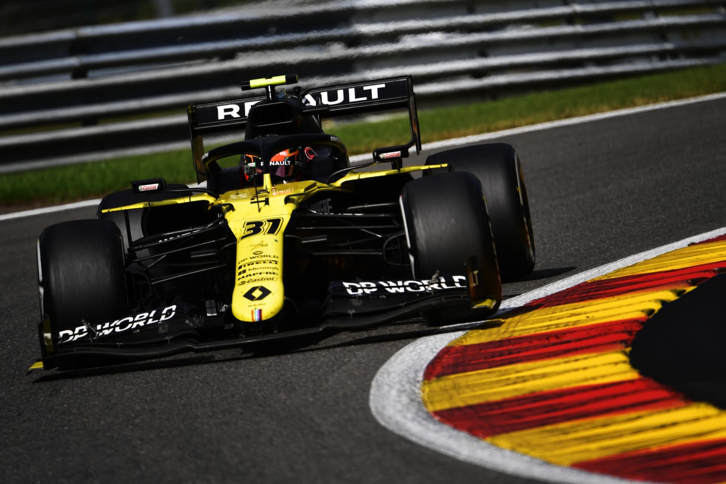 SPA, BELGIUM - AUGUST 30: Esteban Ocon of France driving the (31) Renault Sport Formula One Team RS20 on track during the F1 Grand Prix of Belgium at Circuit de Spa-Francorchamps on August 30, 2020 in Spa, Belgium. (Photo by John Thuys/Pool via Getty Images)