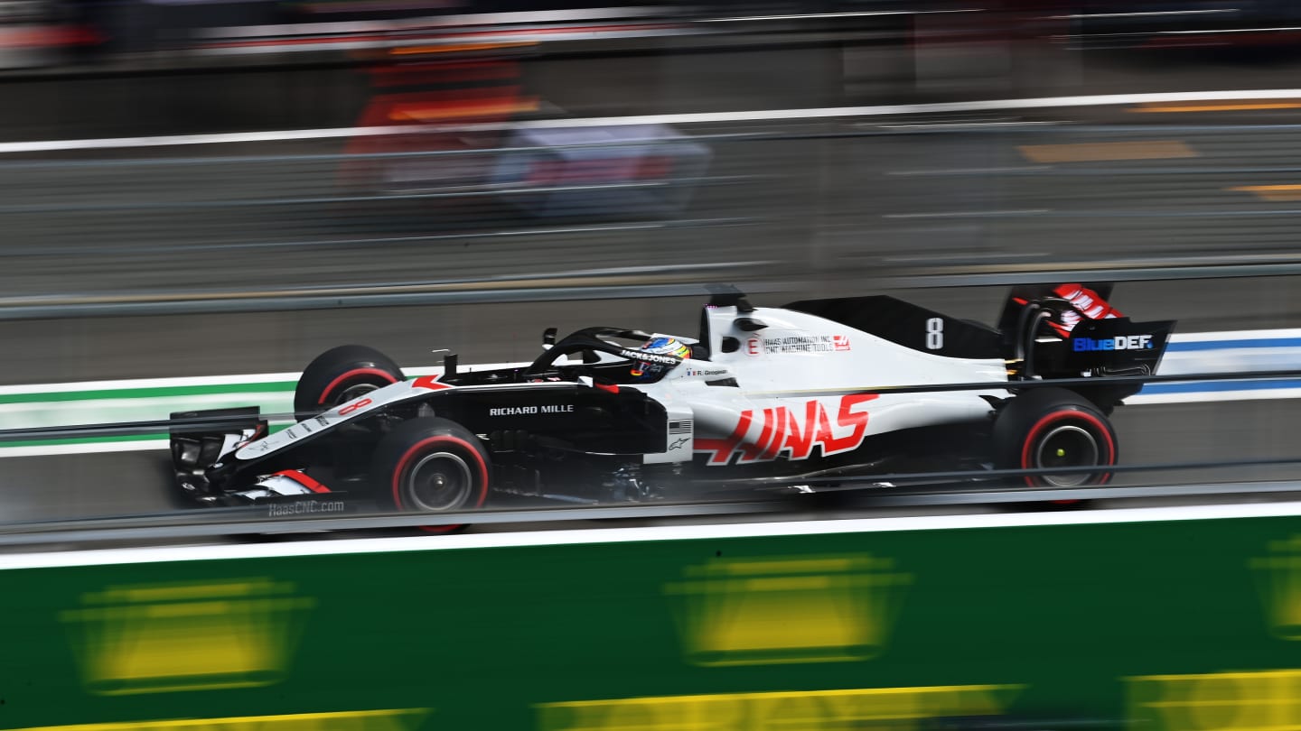 SPA, BELGIUM - AUGUST 30: Romain Grosjean of France driving the (8) Haas F1 Team VF-20 Ferrari on track during the F1 Grand Prix of Belgium at Circuit de Spa-Francorchamps on August 30, 2020 in Spa, Belgium. (Photo by Clive Mason - Formula 1/Formula 1 via Getty Images)