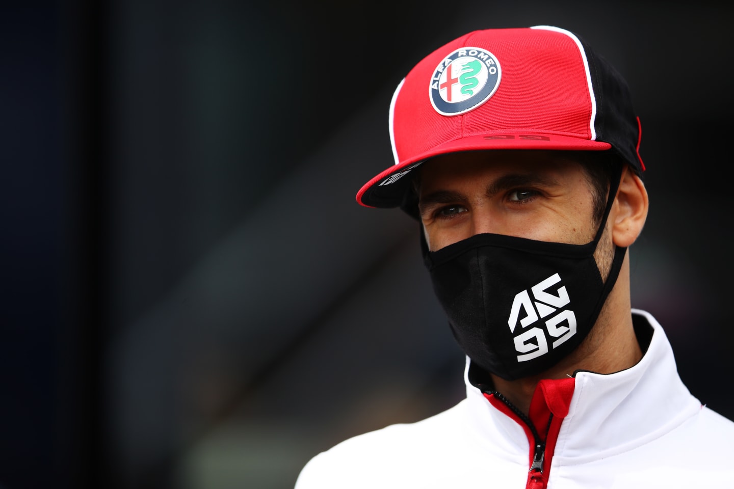 SPA, BELGIUM - AUGUST 27: Antonio Giovinazzi of Italy and Alfa Romeo Racing walks in the Paddock